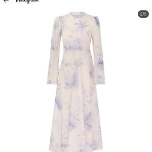 Zimmermann Cream authentic! NWT! Long Sleeve Dress Size AUS1